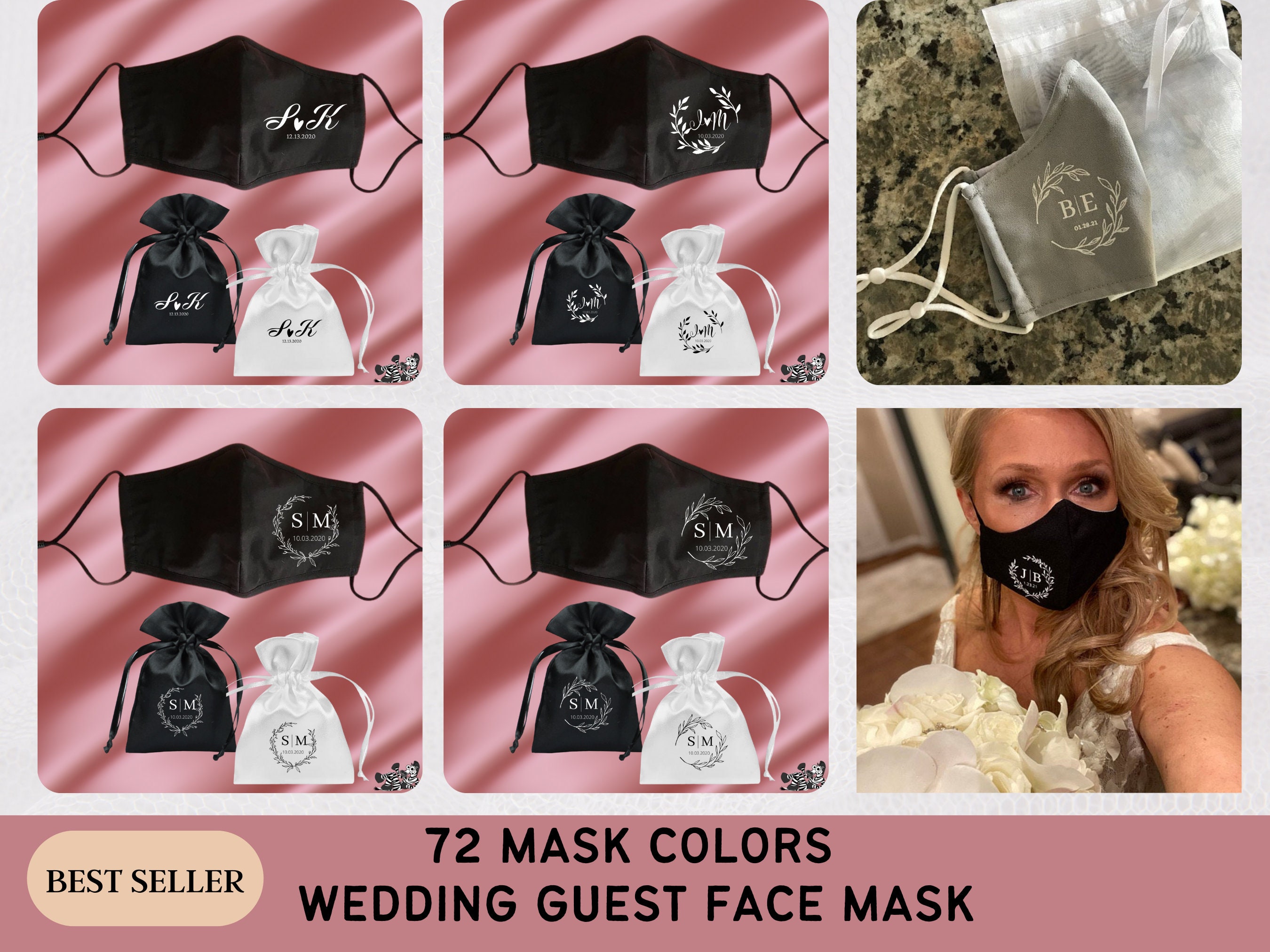 WEDDING FACE MASKS Wedding Guests Favors Gift Ideas 2021 Etsy