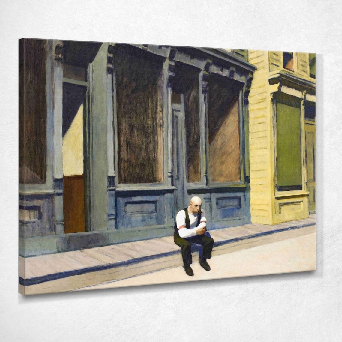 Sunday Sunday Edward Hopper Painting Print on Canvas EHO42 Etsy