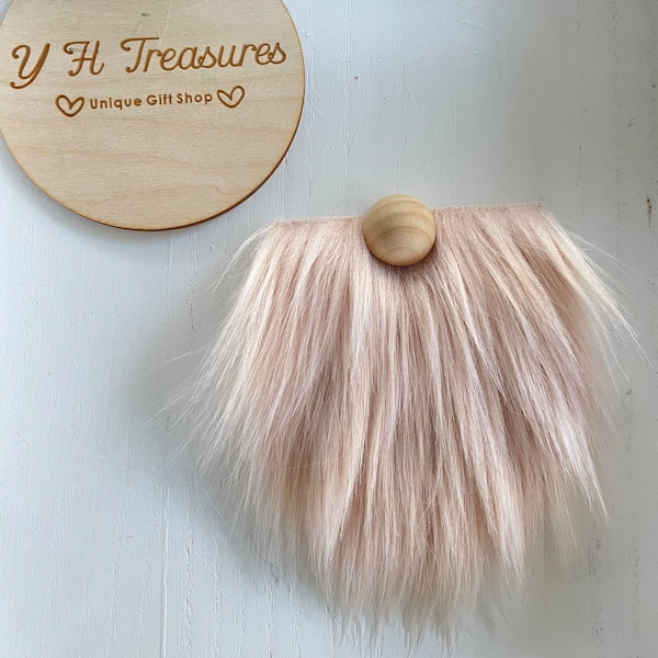 Faux Fur Gnomes Beards, Gnome Beard, Precut 3.5” Beards, with or without out nose, Valentines Gnome Fur