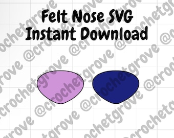 Nariz de fieltro SVG Descarga instantánea.