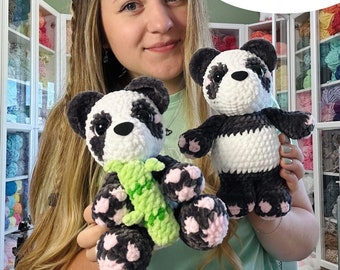 Crochet Panda Bear & Bamboo Pattern: Low Sew Amigurumi (PDF Pattern)