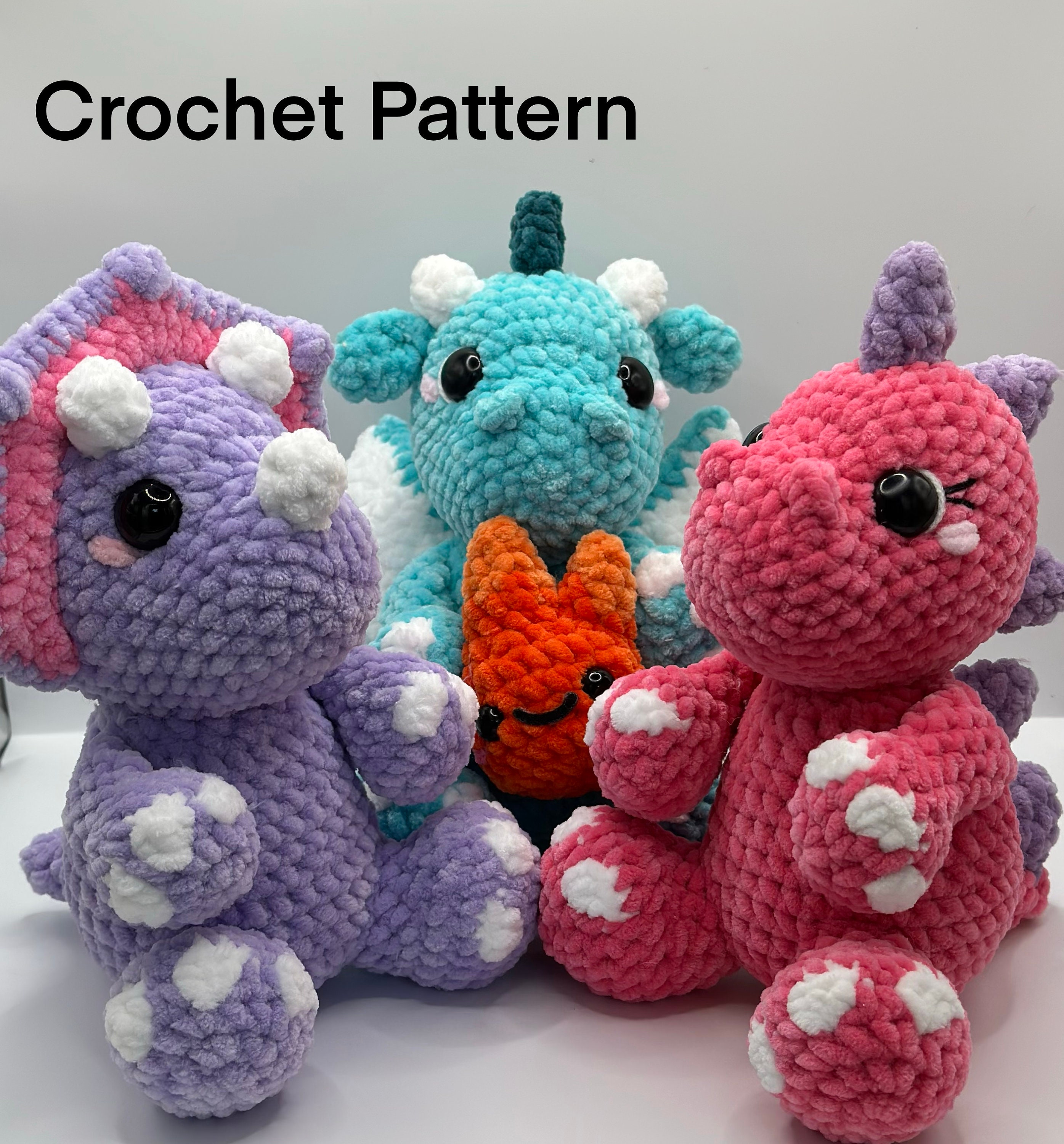 Dino Dragon Crochet Plushie: Crochet pattern