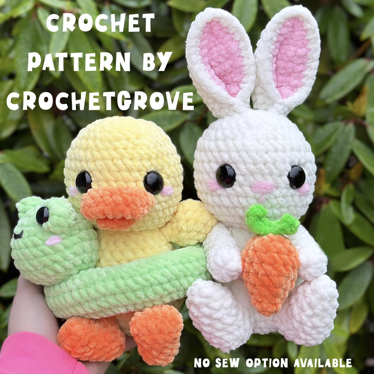 No Sew Crochet Duck and Bunny Pattern (PDF)