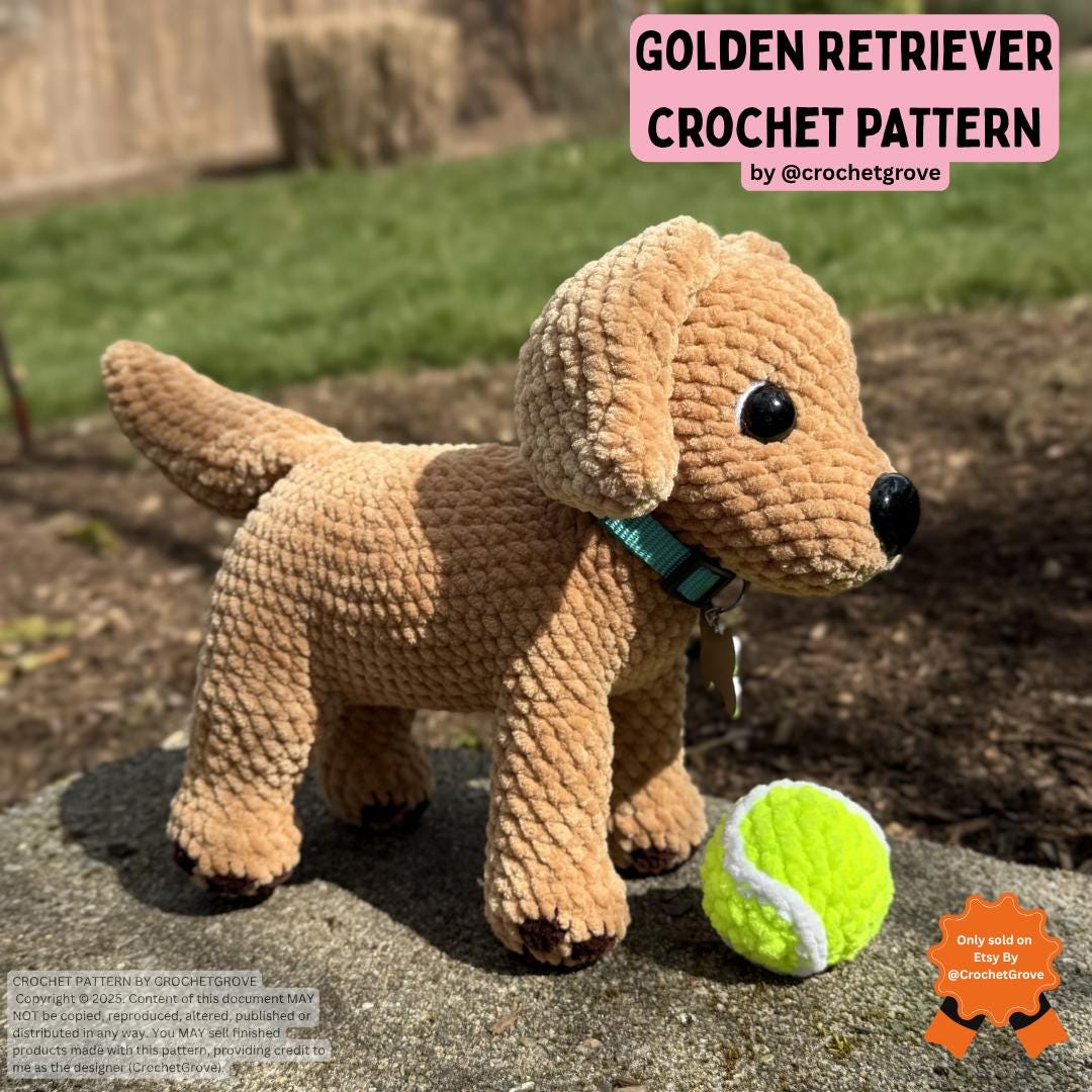 30 Golden Retriever Crochet Patterns to Make a Loyal Handmade Pup 34 Golden Retriever Amigurumi Puppy PDF