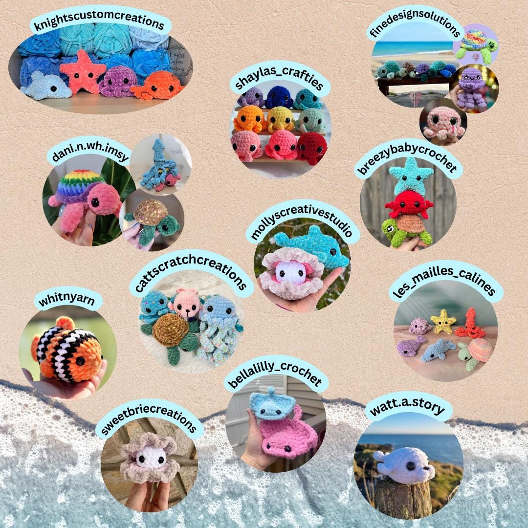 かぎ針編みの海の生き物のパターン：あみぐるみぬいぐるみ PDF