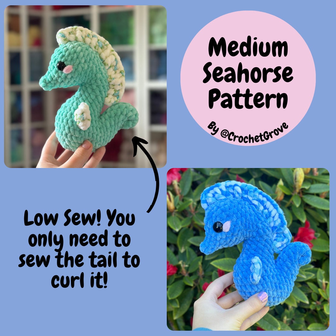 Low Sew Medium Seahorse Pattern Crochetgrove Etsy Low Sew Medium Seahorse Pattern Crochetgrove Etsy