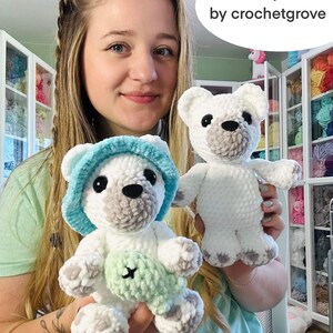 Crochet Bear pattern, Polar Bear, Panda Bear, Bee hive, Bucket Hat, Bamboo, Fish, Crochet Patterns, Amigurumi Crochet Pattern, Low Sew Croch image 3
