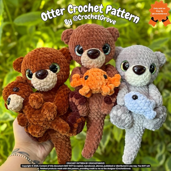 Crochet Otter Amigurumi Pattern: Crab, Fish & Starfish Blanket (PDF Pattern)