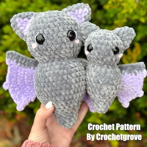 Crochet Amigurumi Bat Pattern Crochetgrove, Crochet Bat, Small Crochet Bat, Baby Bat Crochet Pattern