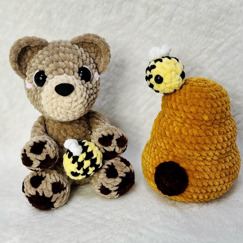 Crochet Bear pattern, Polar Bear, Panda Bear, Bee hive, Bucket Hat, Bamboo, Fish, Crochet Patterns, Amigurumi Crochet Pattern, Low Sew Croch image 5