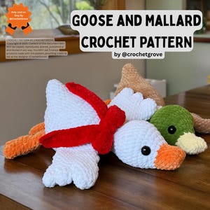 Goose & Mallard Crochet Pattern PDF Bundle by CrochetGrove, Amigurumi Plush Duck and Goose Pattern, Instant Download