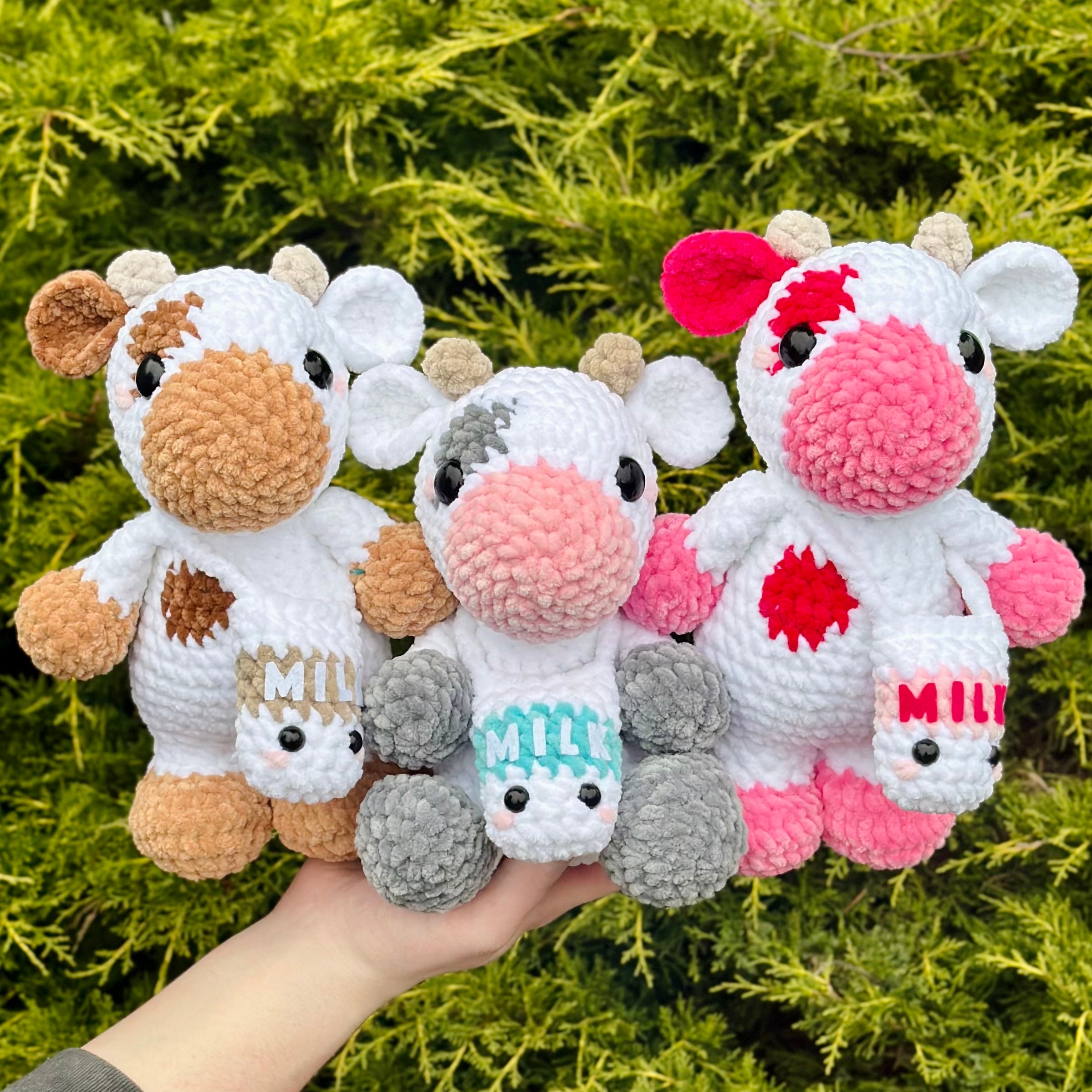 Cute Crochet 2 IN 1 Cow Puff Plushie PDF Pattern almost 