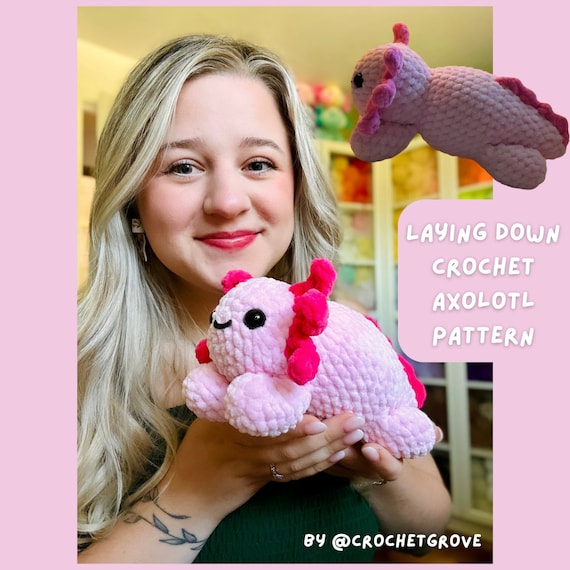 Laying Down Axolotl, Low Sew Pattern, Crochetgrove - Etsy