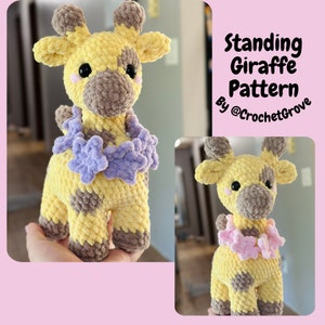 Standing giraffe, low sew pattern, crochetgrove