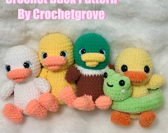 Modèle de canard au crochet sans couture, colvert au crochet, canard au crochet Crochetgrove