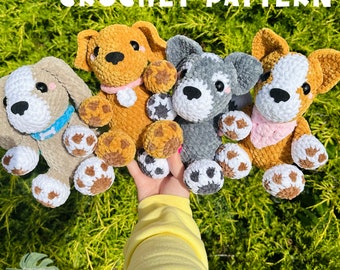 Puppy Crochet Pattern crochet pattern, sitting, standing, husky, beagle, golden retriever, corgi, dog crochet pattern, crochet puppy pattern