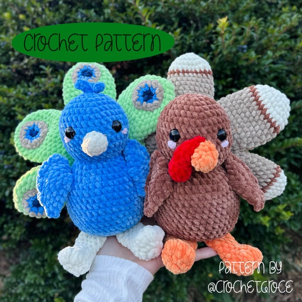 Peacock And Turkey Crochet Pattern