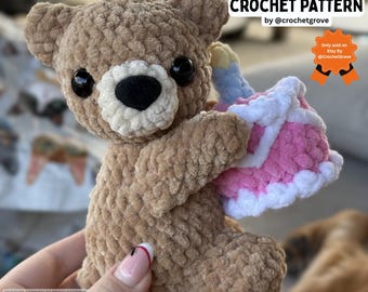Patrón de oso de cumpleaños a crochet - Lindo amigurumi en PDF CrochetGrove