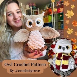 フクロウのかぎ針編みパターン、ローソーパターン、クロッシェグローブ