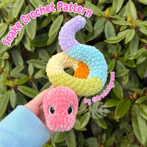 No-Sew Crochet Snake Pattern - Easy Beginner-Friendly PDF Crochetgrove