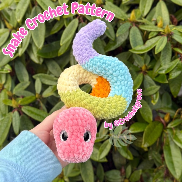 No-Sew Crochet Snake Pattern - Einfache anfängerfreundliche PDF Crochetgrove