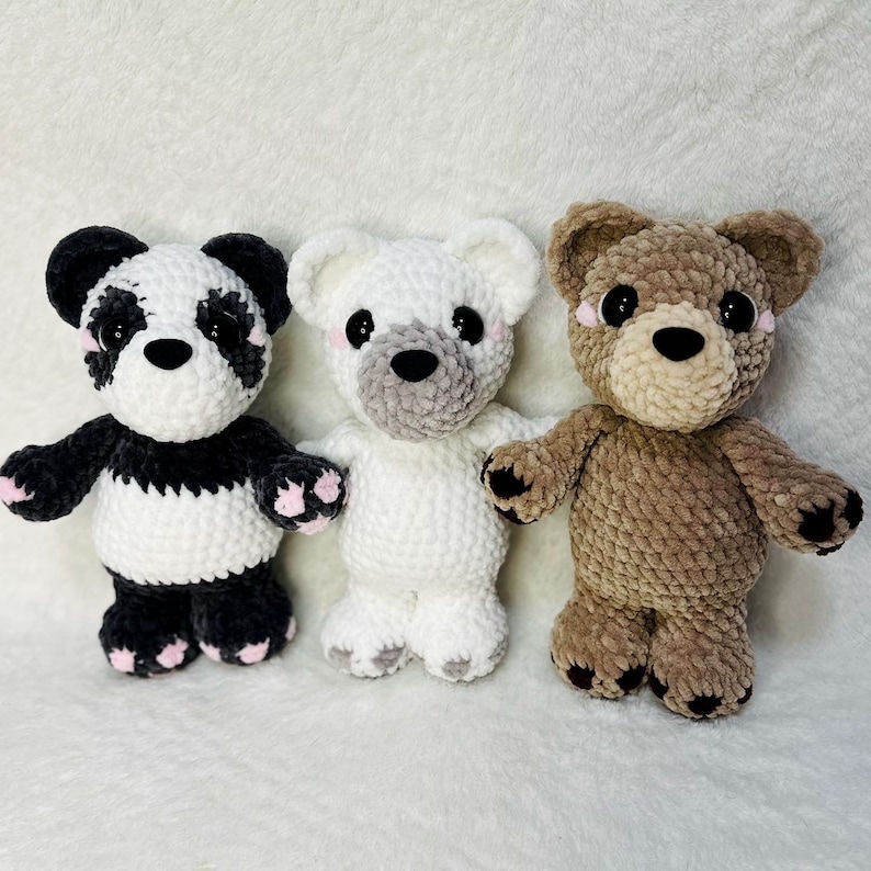 Crochet Bear pattern, Polar Bear, Panda Bear, Bee hive, Bucket Hat, Bamboo, Fish, Crochet Patterns, Amigurumi Crochet Pattern, Low Sew Croch image 7