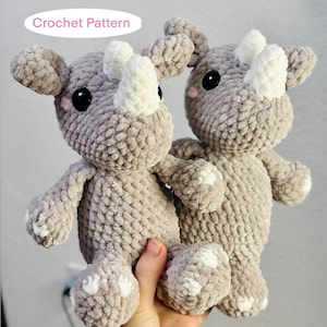 Rhino Crochet Pattern crochet pattern, sitting Rhino, standing Rhino