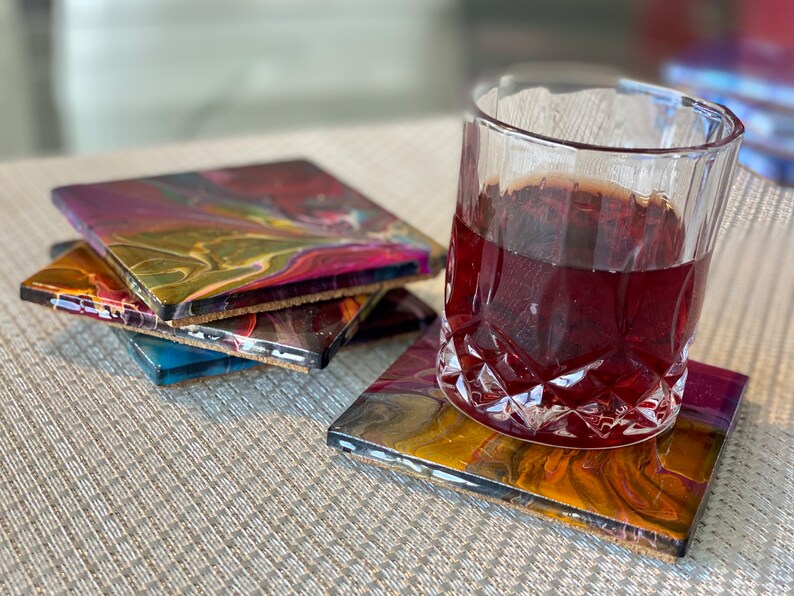 Coasters Set, Original Art Coasters, Ceramic Coasters, Gift for Home