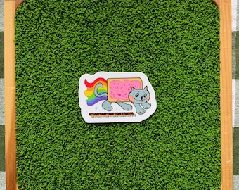 Nyan Cat Sticker: Waterproof Glossy Meme Cat Decal