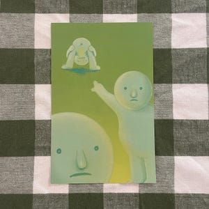 Funny Smiski Meme Art Print: Cozy Dorm Decor (5.5" x 8.5")