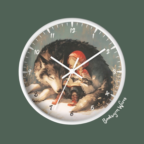 Red Riding Hood Fairytale Wall Clock - Illustrated Design for Children and Book Lovers