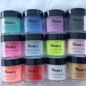 New,Nena&#39;s Collection Nail Acrylic Powder,Pack of 12.