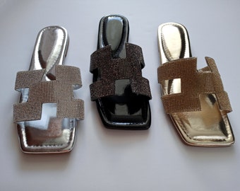 Sandales pour femmes, strass Bling « Choisissez votre couleur et votre taille ».