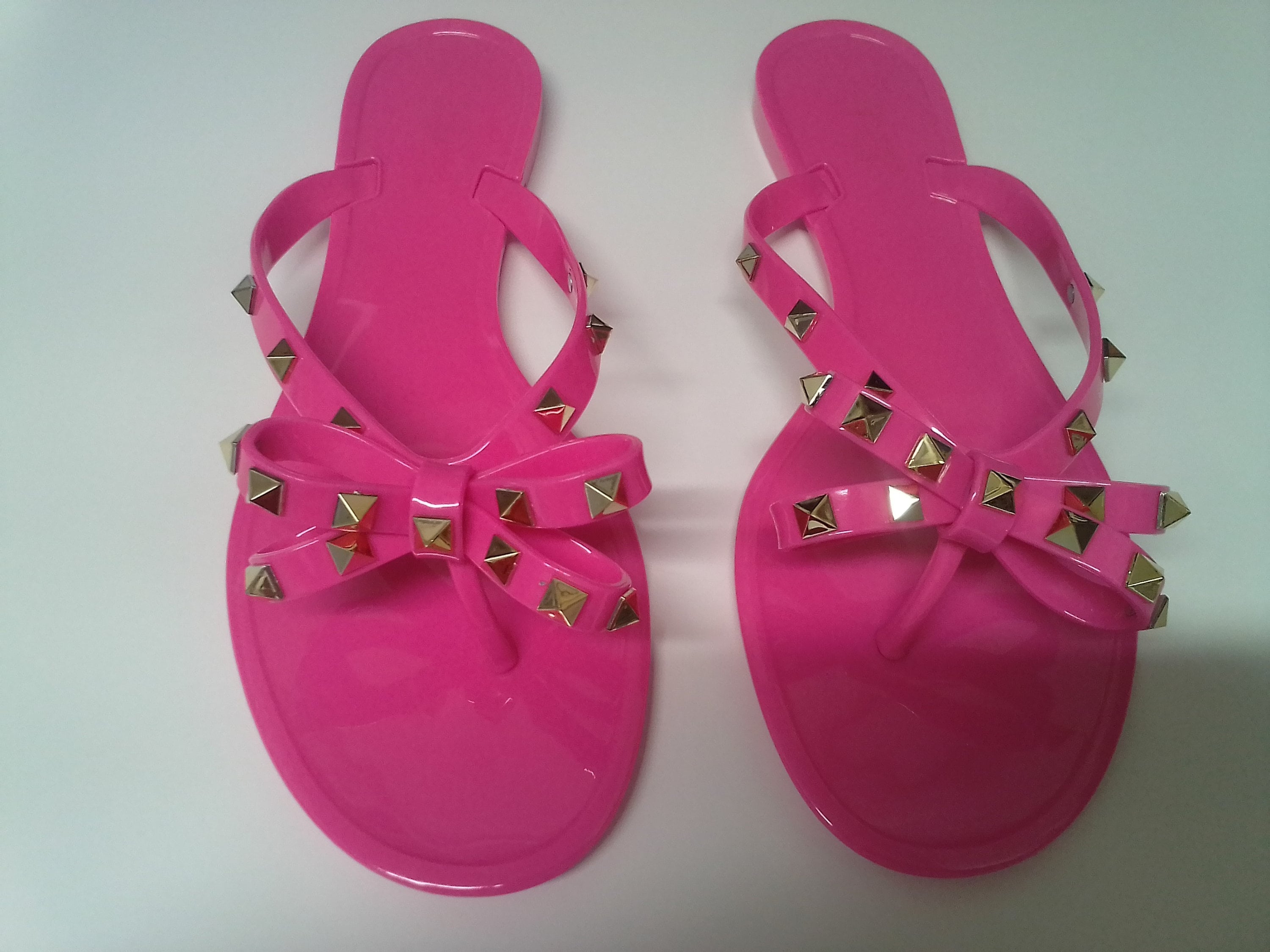 Louis Vuitton Flip Flop Sandal Pink And Yellow Rubber Wedge New AUTHENTIC 38