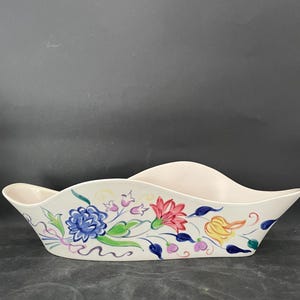 Vintage Poole-aardewerk Freeform vaaskom.