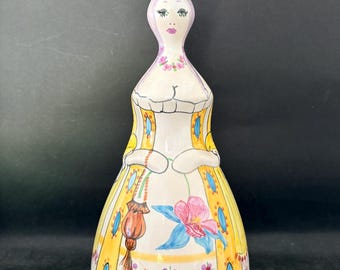 Iden Rye pottery lady ceramic lamp base.