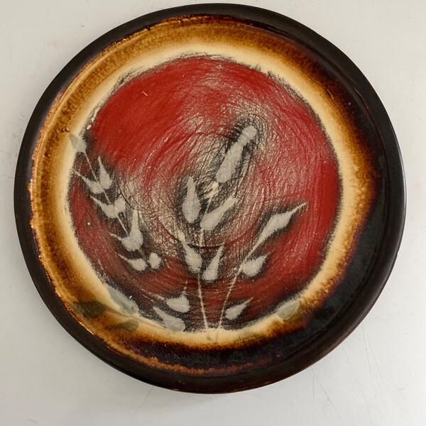 Studio pottery plate or stand