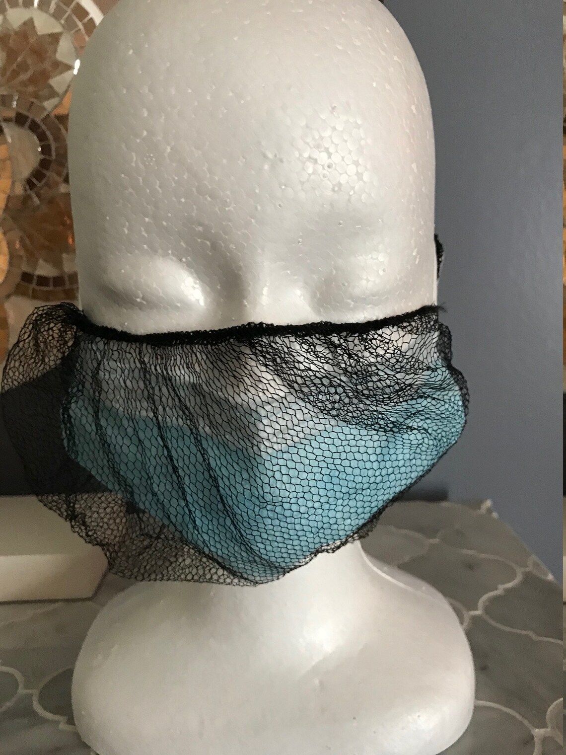 Black Novelty Disposable Mesh Net Breathable Face Mask Cover Etsy