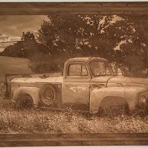 Glowforge Digital Laser Ready Design File - Old Truck - Wood Engrave File - SVG - PDF - PNG - American Muscle - Farm Truck - Vintage -