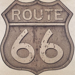 Glowforge ready file Route 66 sign engraving highway old cars