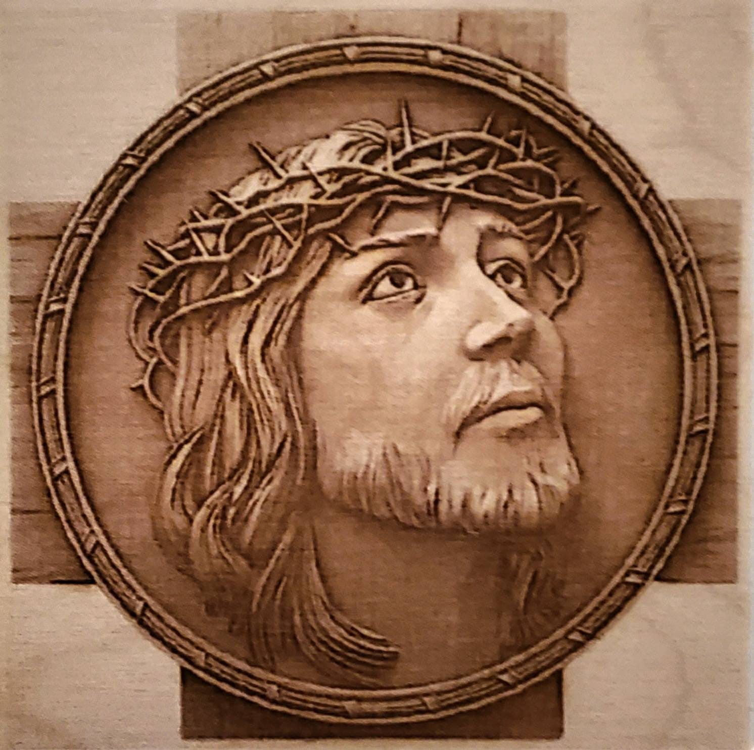 laser ready file Jesus wood engraving Etsy