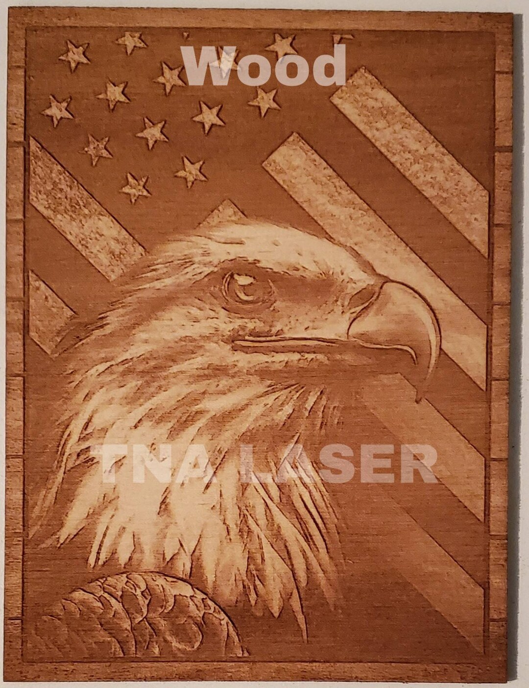 Glowforge Digital Laser Ready Design File - USA American Flag Bald ...