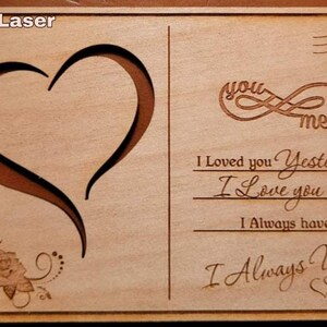 Glowforge laser ready digitale Datei PDF Nur Valentinstag Postkarte Holzgravur - digitale Designdatei
