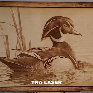 Glowforge Digital Laser Ready Design File - Wood Duck - Wood Engrave File - SVG - PDF - PNG - Hunting - Wild Birds - Wildlife - Decoy - Hunt