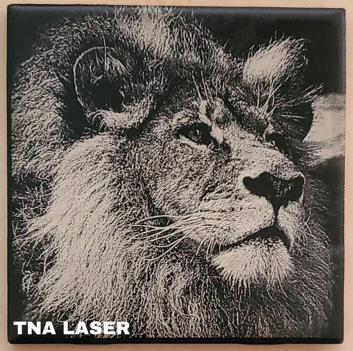 Glowforge Digital Laser Ready Design File - Ceramic Tile Lion
