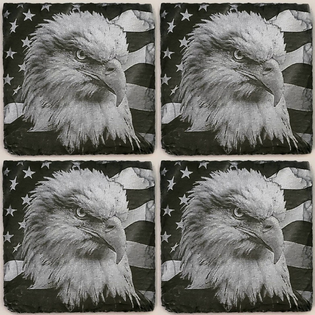 Glowforge Laser Ready Digital Bald Eagle American Flag File - Painted ...