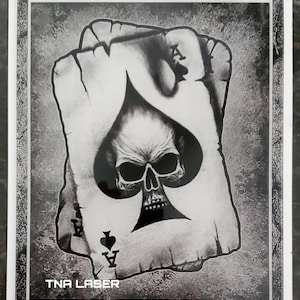 Glowforge Digital Laser Ready Design File - Painted Acrylic Skull Ace of Spades  - Acrylic Engrave File - SVG - PNG - PDF - Skull Cards -