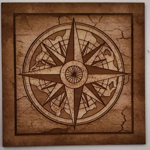 Glowforge laser ready files Nautical bundle of 3 engraves Anchor, Compass, Ship wheel - digital design file