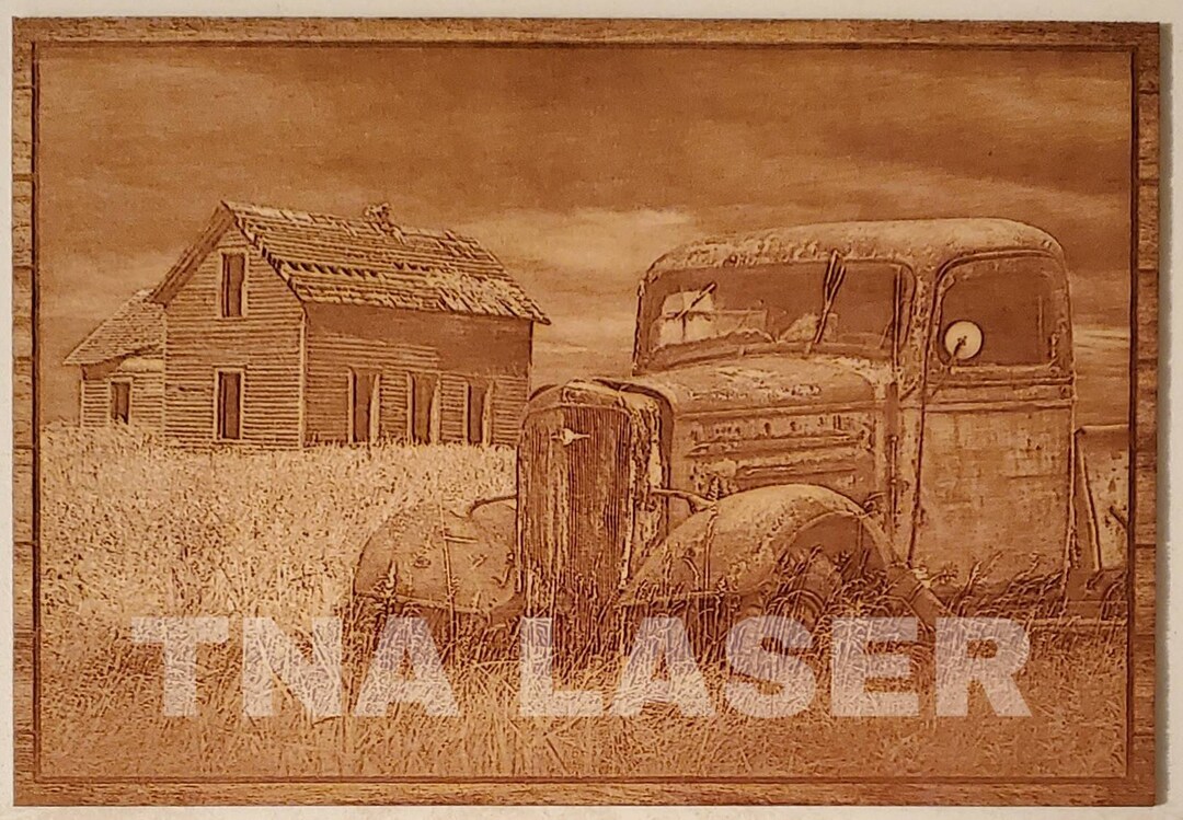 Glowforge Digital Laser Ready Design File - Old Farmhouse Truck - Wood ...