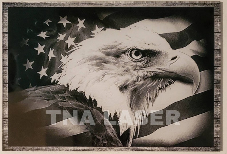 Glowforge Digital Laser Ready Design File - Eagle Flag Painted Acrylic ...